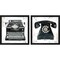Graffiti Typewriter & Telphone by Avery Tillmon, 2 Piece Black Framed Art Set